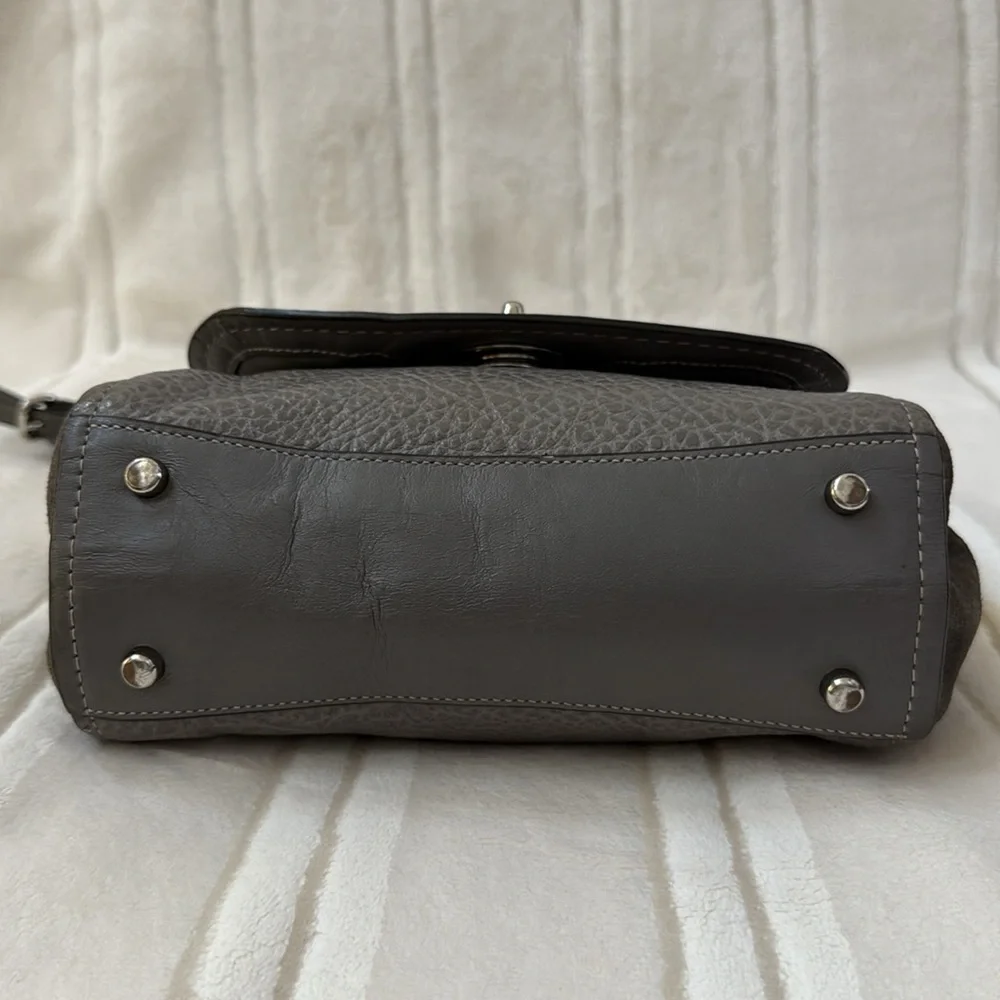 Coach Faye Leather Suede Crossbody Bag with Silver Chain Style F22349